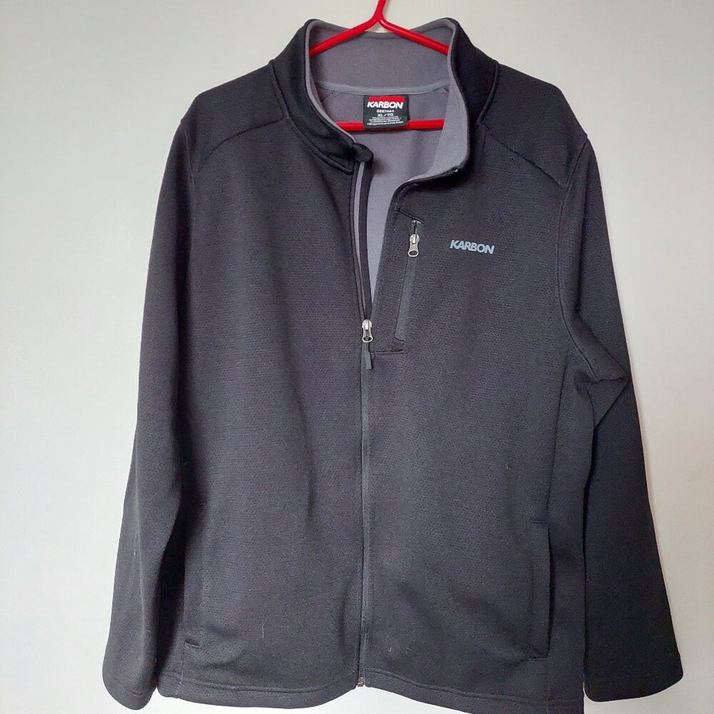 Karbon Men's Size XL Full-Zip Soft Shell Sweater Inner Fleece  Black